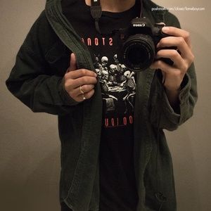 Dark Green Button Up Vintage Jacket